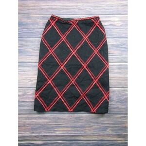 Tocca Womens Size 8 Black Red Knee Length Pencil Straight Skirt Preowned